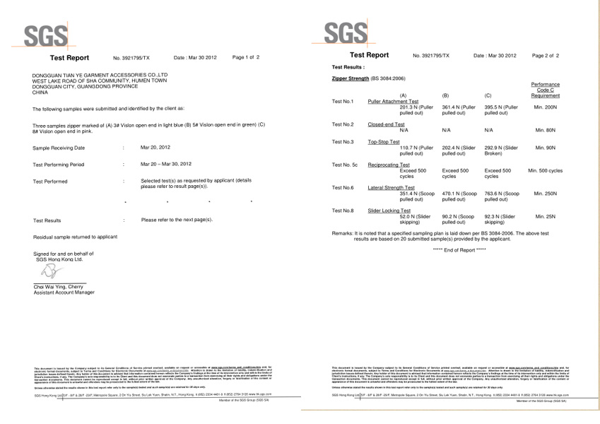 SGS test report 1